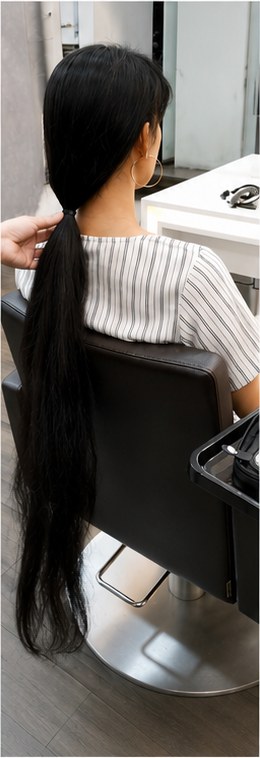 Hair for Hope donation cut — Before — years of length