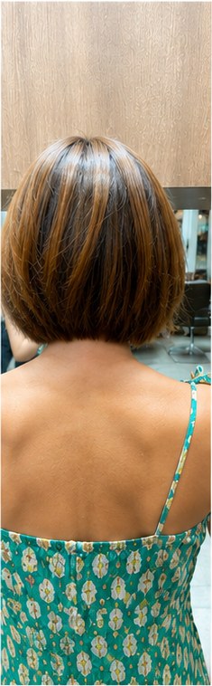 Hair for Hope donation cut — The finished shape from behind