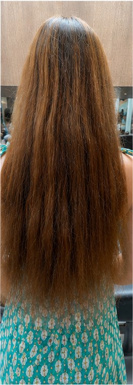 Hair for Hope donation cut — Before — the length that becomes a wig