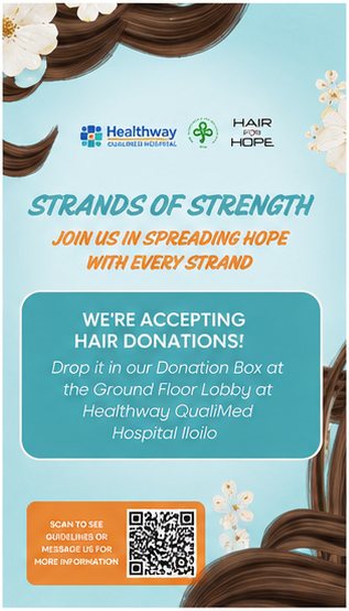 Strands of Strength — Hair for Hope donation box at Healthway QualiMed Hospital Iloilo